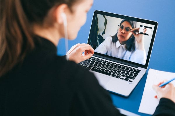 Woman in a video conference
