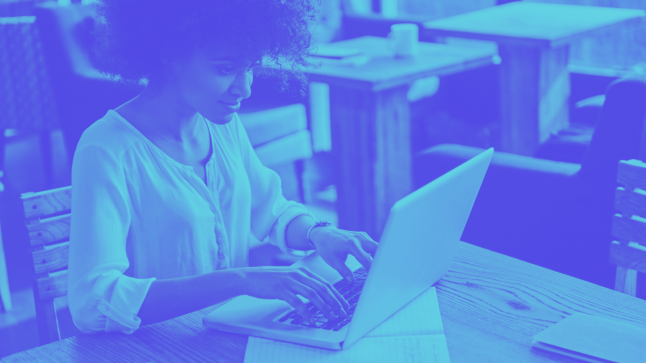 Woman working on laptop